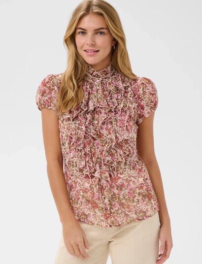 Saint Tropez Liljasz Crinkle Ss Shirt Pink XS Saint Tropez Liljasz Crinkle Ss Shirt Pink XS