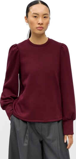 Object Objandrea Re L/S O Neck Top Noos Burgundy L