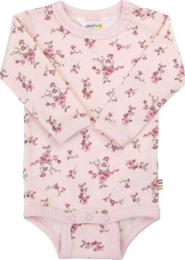 Joha Body i ull/bambus «Flora» Lys rosa