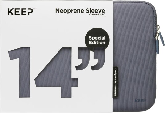 KEEP 14" Neopren/stoffetui for bærbar PC (Blue Granite)