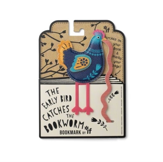 Early Bird Catches the Bookworm Bookmark Chicken