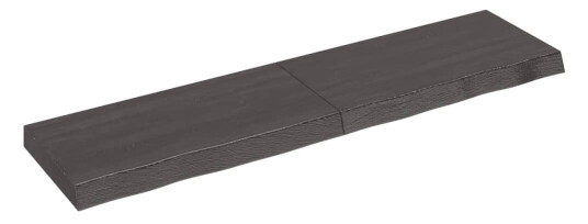 vidaXL Vegghylle m?rkegr? 120x30x6 cm behandlet heltre eik