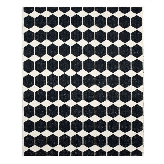 Brita Anna gulvteppe svart stort 150x200 cm