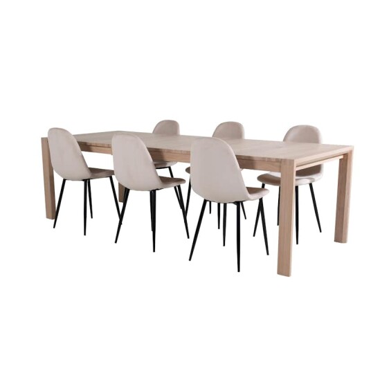 Venture Home Spisegruppe Venture Home Shy med 6 Pobbie Stoler Fløyel GR20534