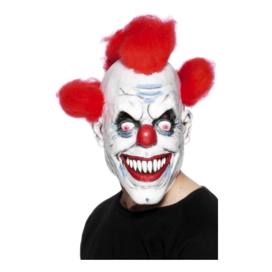 Smiffys Skremmende Klovnemaske med Hår - One size