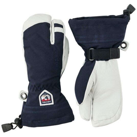 Hestra Army Leather Heli Ski 3 finger Skihansker Junior Navy 7 Hestra Army Leather Heli Ski 3 finger Skihansker Junior Navy 7