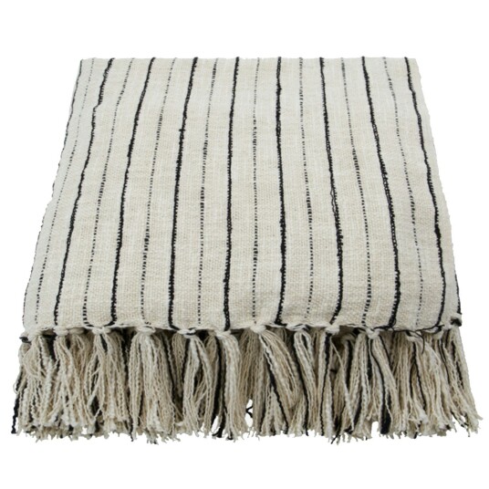 House Doctor Lines Pledd 130x180 cm Sort/Hvit
