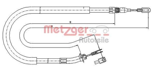 Tautrekk, håndbremse METZGER 10.9873 Tautrekk, håndbremse METZGER 10.9873