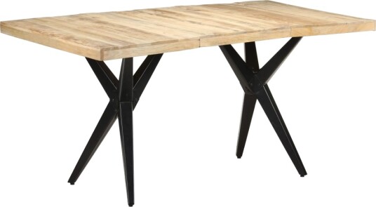 vidaXL Spisebord 160x80x76 cm grovt mangotre