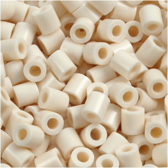 Nabbi Rørperler, Str. 5x5 Mm, Hullstr. 2,5 Mm, 6000 Stk., Lys Beige (12)
