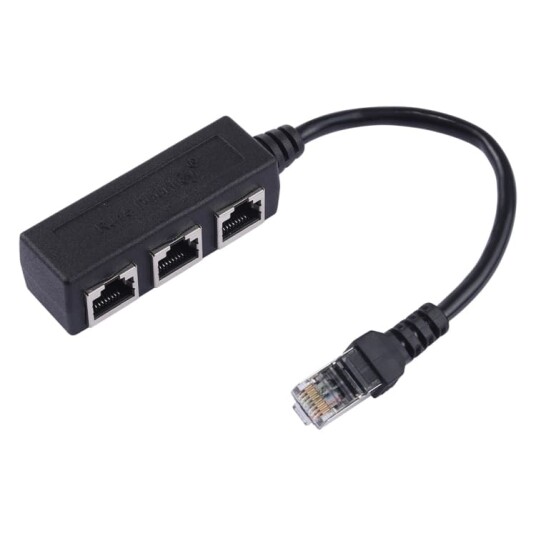 3-i-1 LAN Ethernet Hub RJ45 Splitter/Extender