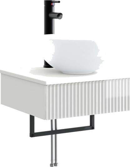  Vegghengt vask Høgglans hvit 40 x 41 x 40,5 cm Konstruert tre