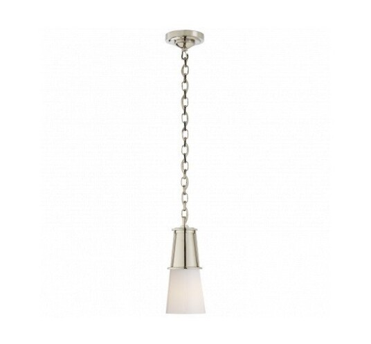 Robinson Small Pendant Polished Nickel/White Glass Robinson Small Pendant Polished Nickel/White Glass