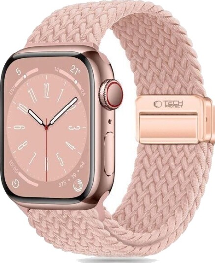 Tech Protect Nylonmag Reim til Apple Watch 42/44/45/49mm Rosa