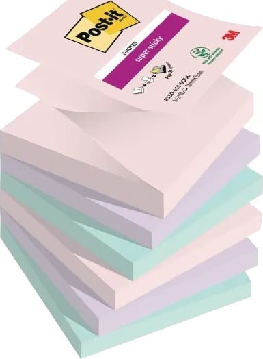 Post-It® Soulful Super Sticky Notes 76X76 Mm - Med 6 Stk. Ass. Farver