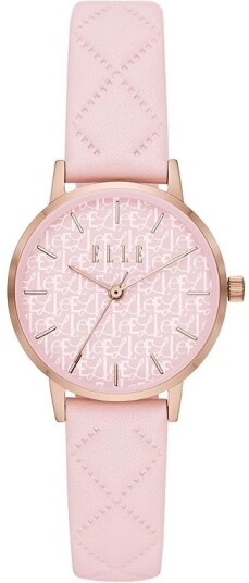 Elle Dameklokke ELL21048 Montorgueil Rosa/Lær Ø31 mm