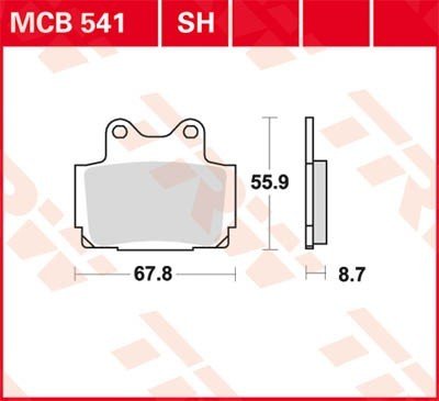 Bremseklosser TRW MCB541SH