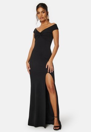 Bubbleroom Occasion Belle Twist Off Shoulder Gown Black XL