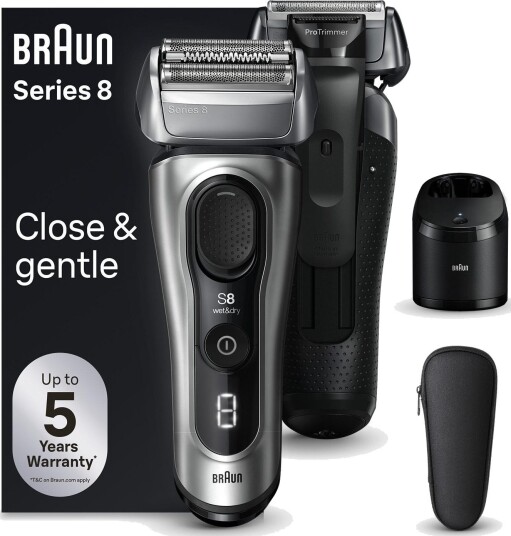 Braun Series 8 Barbermaskin – Wet & Dry – Sølv/Svart