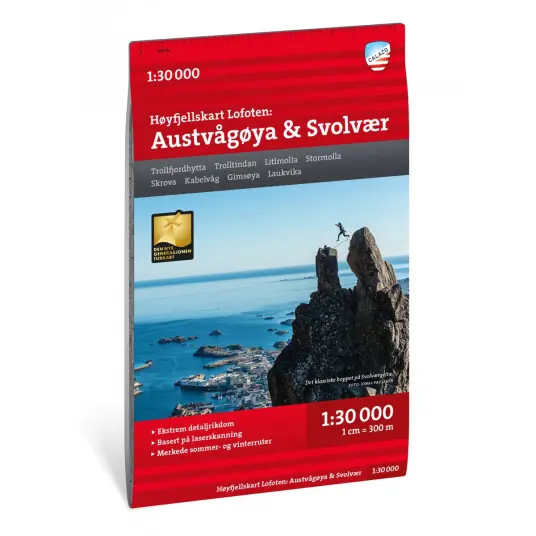 Calazo HØYFJELLSKART LOFOTEN: AUSTVÅGØYA SVOLVÆR 1:30.000 NoColor Calazo HØYFJELLSKART LOFOTEN: AUSTVÅGØYA SVOLVÆR 1:30.000 NoColor