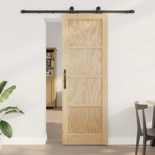 vidaXL Skyvedør med beslag 73,5x211 cm Solid Tre Furu