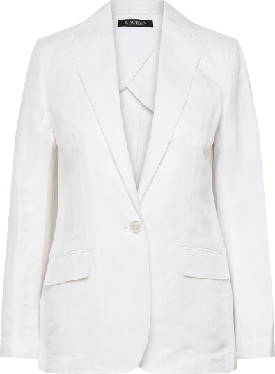 Lauren Ralph Lauren Linen Blend Twill Blazer White 32