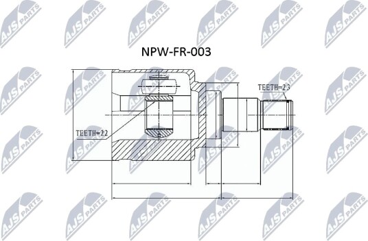 Nty Drivknute drivaksel NTY NPW FR 003