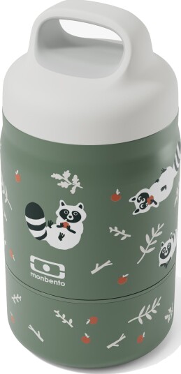 Monbento Mat-Termos Til Barn Handy 500 Ml - Grønn Raccoon Monbento Mat-Termos Til Barn Handy 500 Ml - Grønn Raccoon