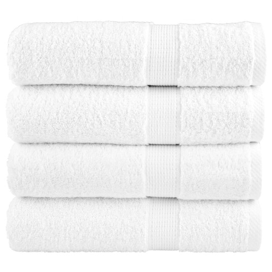 Premium dusjhåndklær SOLUND 4 stk hvit 70x140 cm 600gsm Premium dusjhåndklær SOLUND 4 stk hvit 70x140 cm 600gsm
