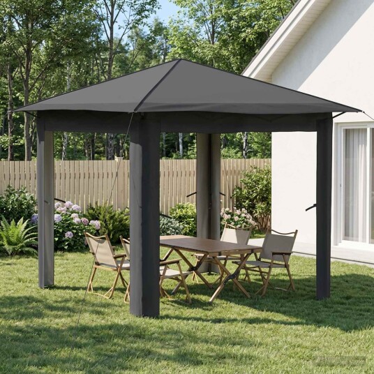 vidaXL Gazebo uten sidevegg 2,6 x 2,6 m Lysegrå og antrasitt