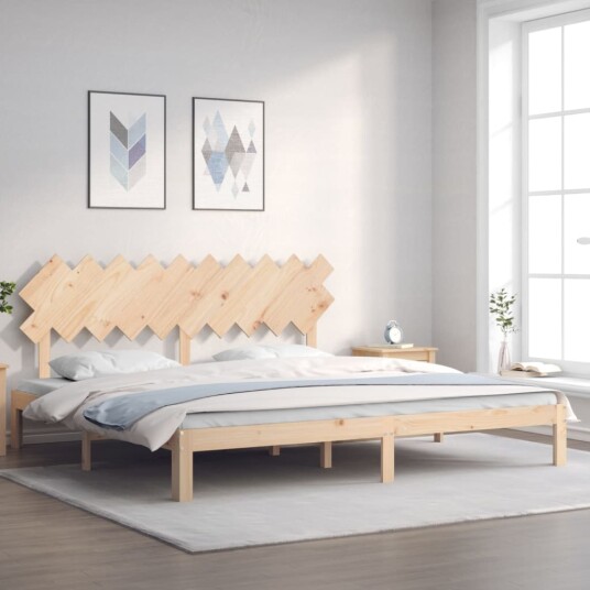vidaXL Sengeramme med hodegavl 200x200 cm heltre