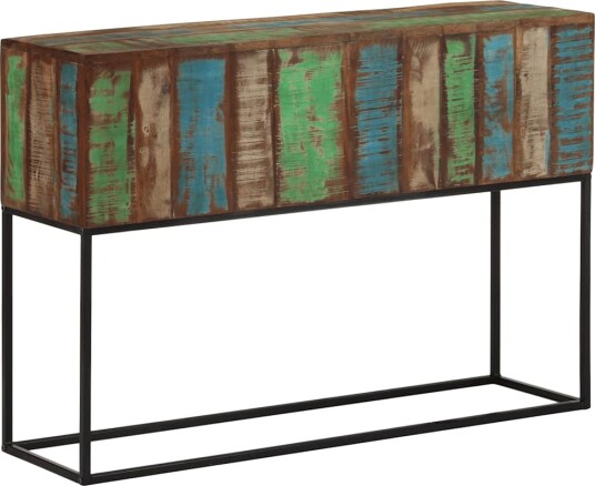 vidaXL Konsollbord 110x30x75 cm gjenvunnet heltre og jern