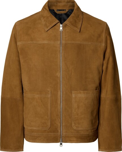 Selected Slmcarson Suede Jacket #S Brown M