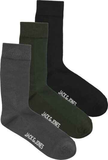 Jack & Jones Jacasher Solid Socks 3 Pack Green ONE SIZE