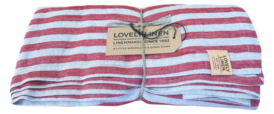 Lovely Linen Misty linduk 145x250 cm edge Real red