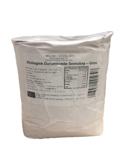 Durummel Semolina Grov Øko 5 Kg Durummel Semolina Grov Øko 5 Kg