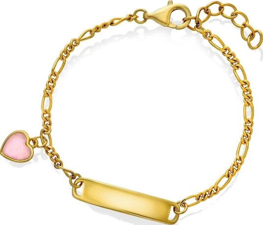 Prins & Prinsesse Armbånd til barn i 925 sølv med rosa hjerte
