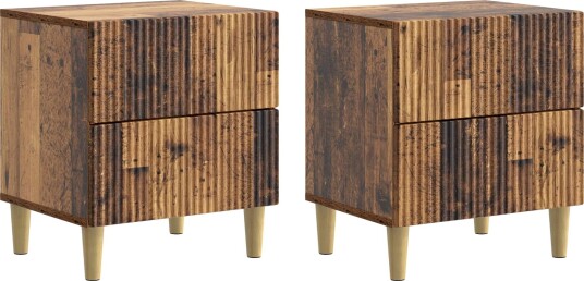  Nattbordskap 2 pcs Gammelt tre 43 x 34,5 x 48 cm Konstruert tre