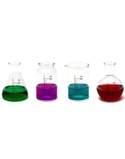 4 stk Shotglass med Kjemisk Tema Bar Bespoke 4 stk Shotglass med Kjemisk Tema Bar Bespoke