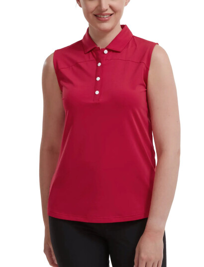 FootJoy Women"s Mesh Back Solid Sleeveless Lisle - Red - S