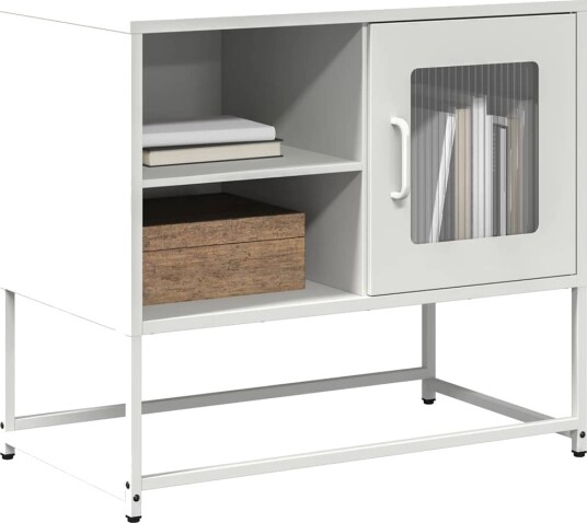 TV benk hvitt 68x39x60,5 cm stål