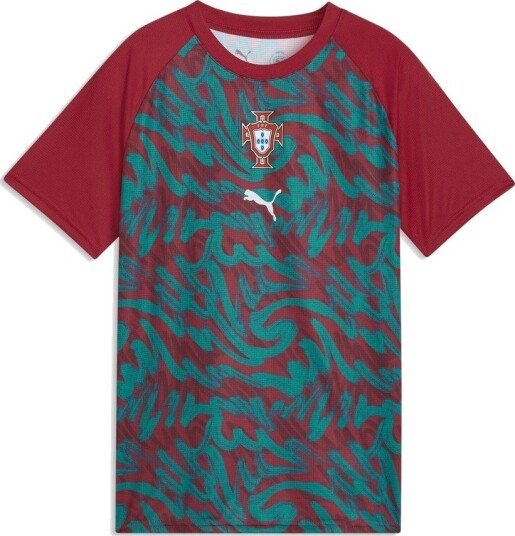 Portugal Trenings T Skjorte Pre Match World Cup 2026 Club Red/Grønn Barn PUMA størrelse 164 cm