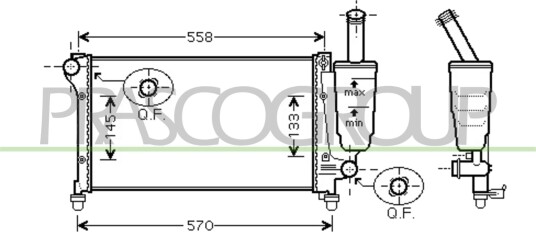 PRASCO FT122R006 Radiator motorkjøling PRASCO FT122R006 Radiator motorkjøling
