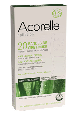 ACORELLE Cold Wax Hair Removal StripsArmhuler & Bikinilinje
