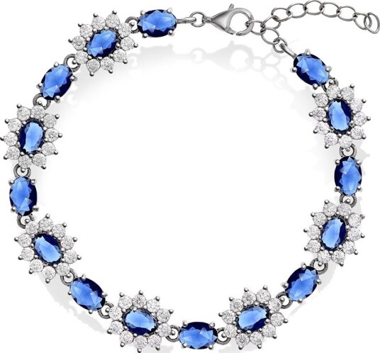 Pan Jewelry Royal armbånd i 925 sølv med blå zirkonia