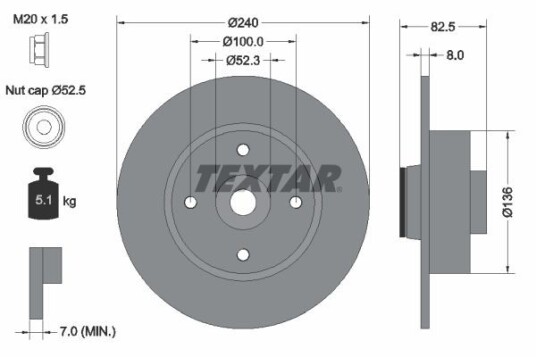 Bremseskive TEXTAR 92154403 Bremseskive TEXTAR 92154403