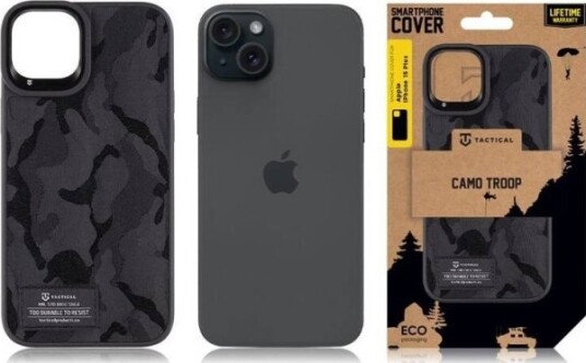 Tactical Camo Troop Dangtelis, Skirtas Apple Iphone 15 Plus Juodas