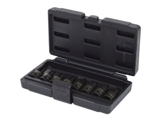 Ks Tools 515.1107, Støpselsett, 1/2", 8 Hoder, Krom-Molybden-Stål, Iso 1174, Din 3121, 850 G