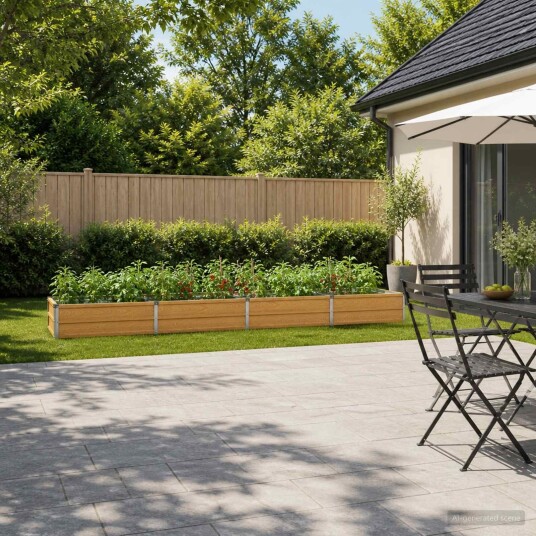 vidaXL Hevet Hagebed Naturlig 320 x 40 x 24 cm kaldvalset stål
