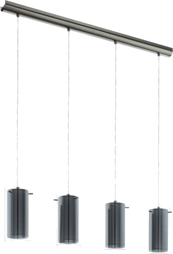 Eglo Pinto Tekstil Pendel/Bordlampe 4L E27 Bs/Grå/Klar Eglo Pinto Tekstil Pendel/Bordlampe 4L E27 Bs/Grå/Klar